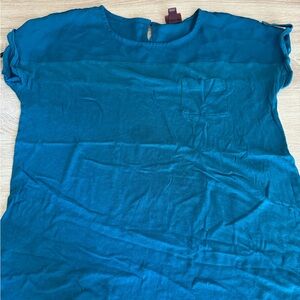 Merona Teal Blouse with Pocket Detail